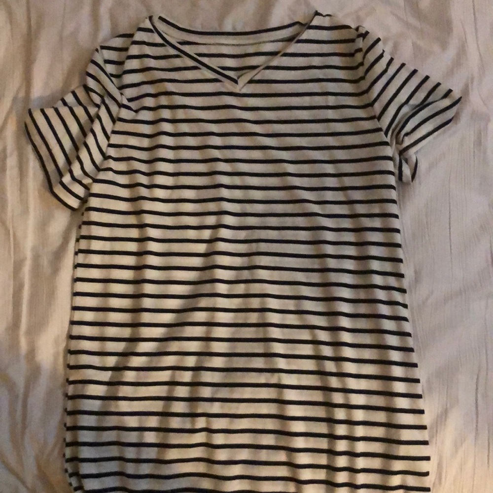 Striped black and white dress